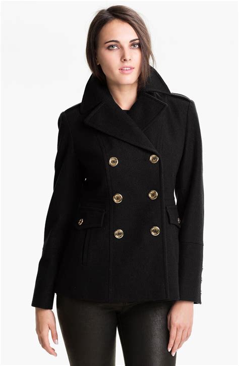 michael kors pea coat womens|michael kors wool peacoat.